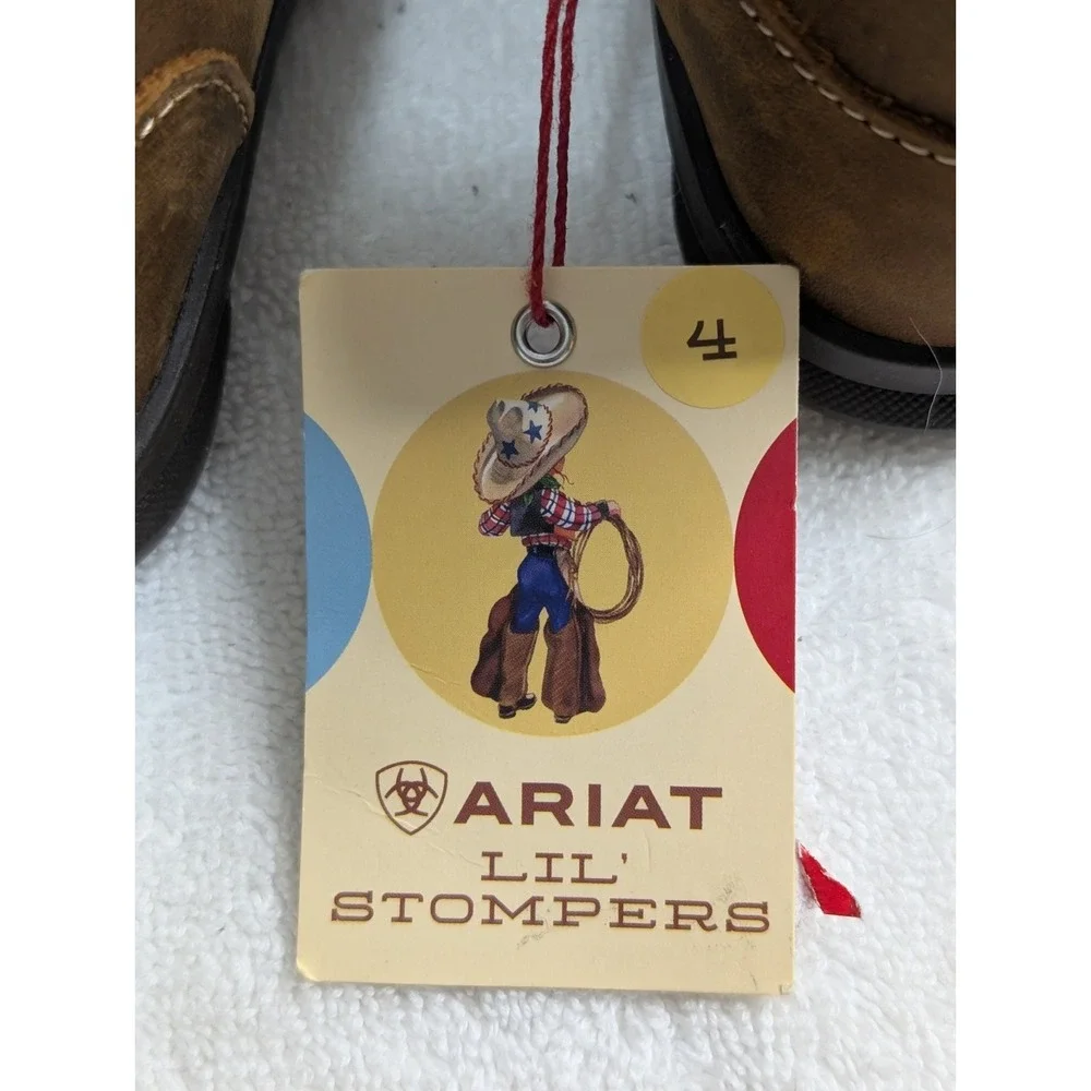 Ariat Toddler size 4, Boy's Lil Stomper USA Brown leather Shoes , A443001602-04
